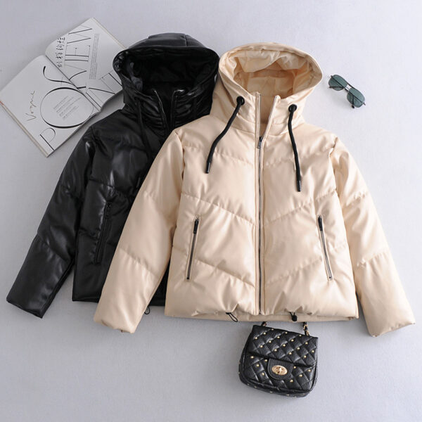 Faux Leather Cotton Jacket - Image 3