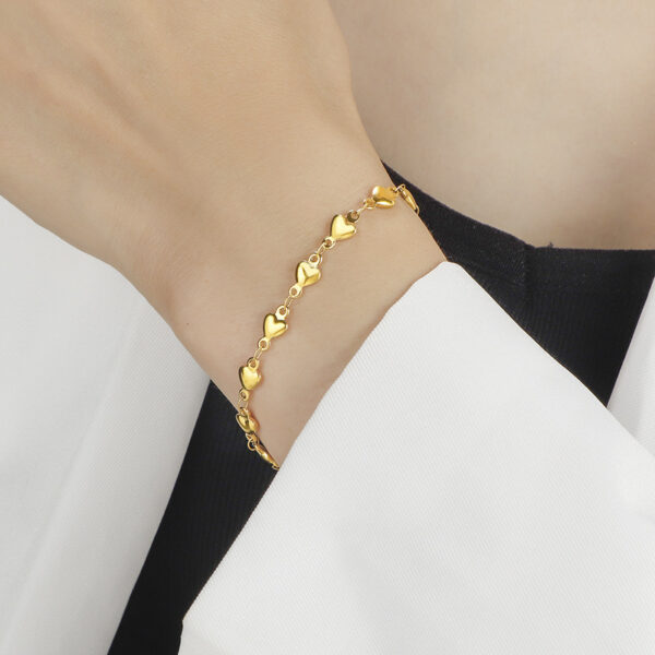 Gold Chain Heart Bracelet - Image 3