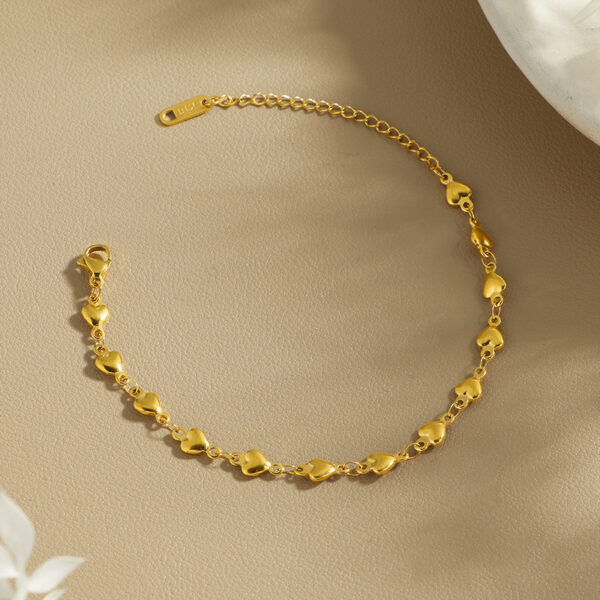 Gold Chain Heart Bracelet - Image 2