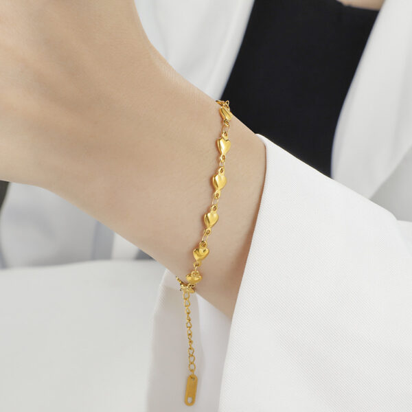 Gold Chain Heart Bracelet - Image 4